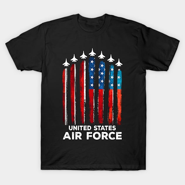 Air Force US Veterans American Flag 4th of July Patriotic T-Shirt by Suedm Sidi